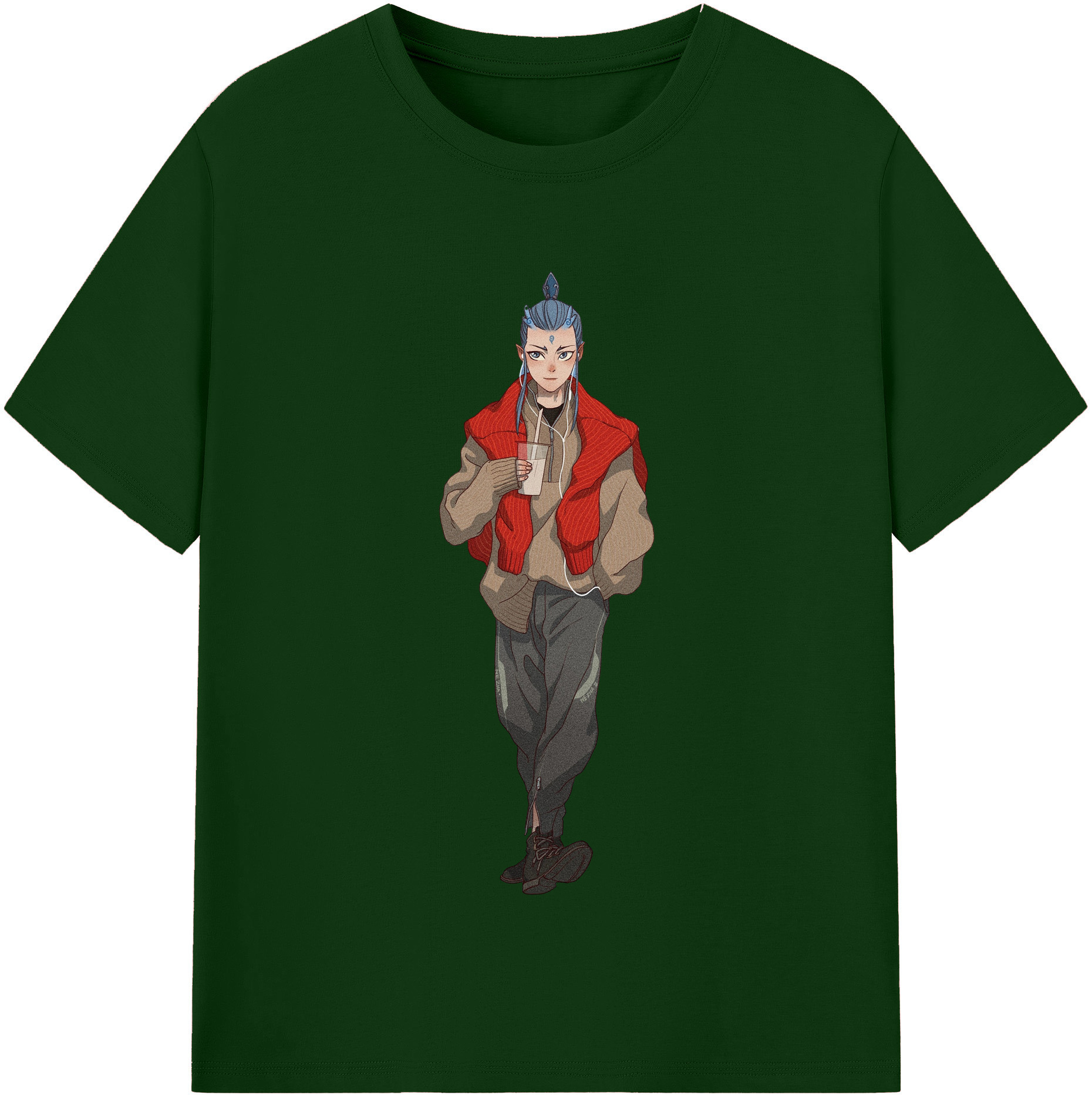 （画像用） Ne Zha 2 ナタ 魔童の大暴れ 綿100％半袖Tシャツ（フロントプリント）